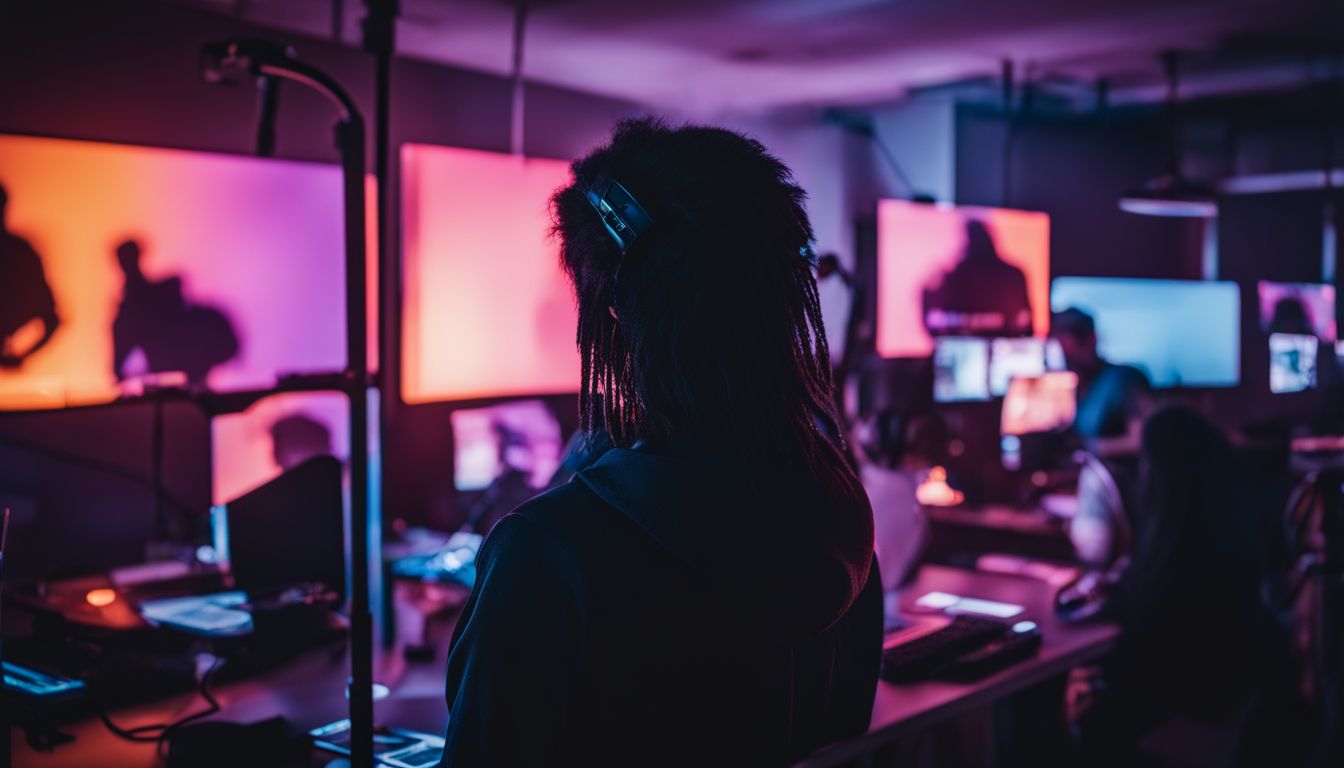 A hacker's silhouette is being scanned and removed in a digital art photograph.